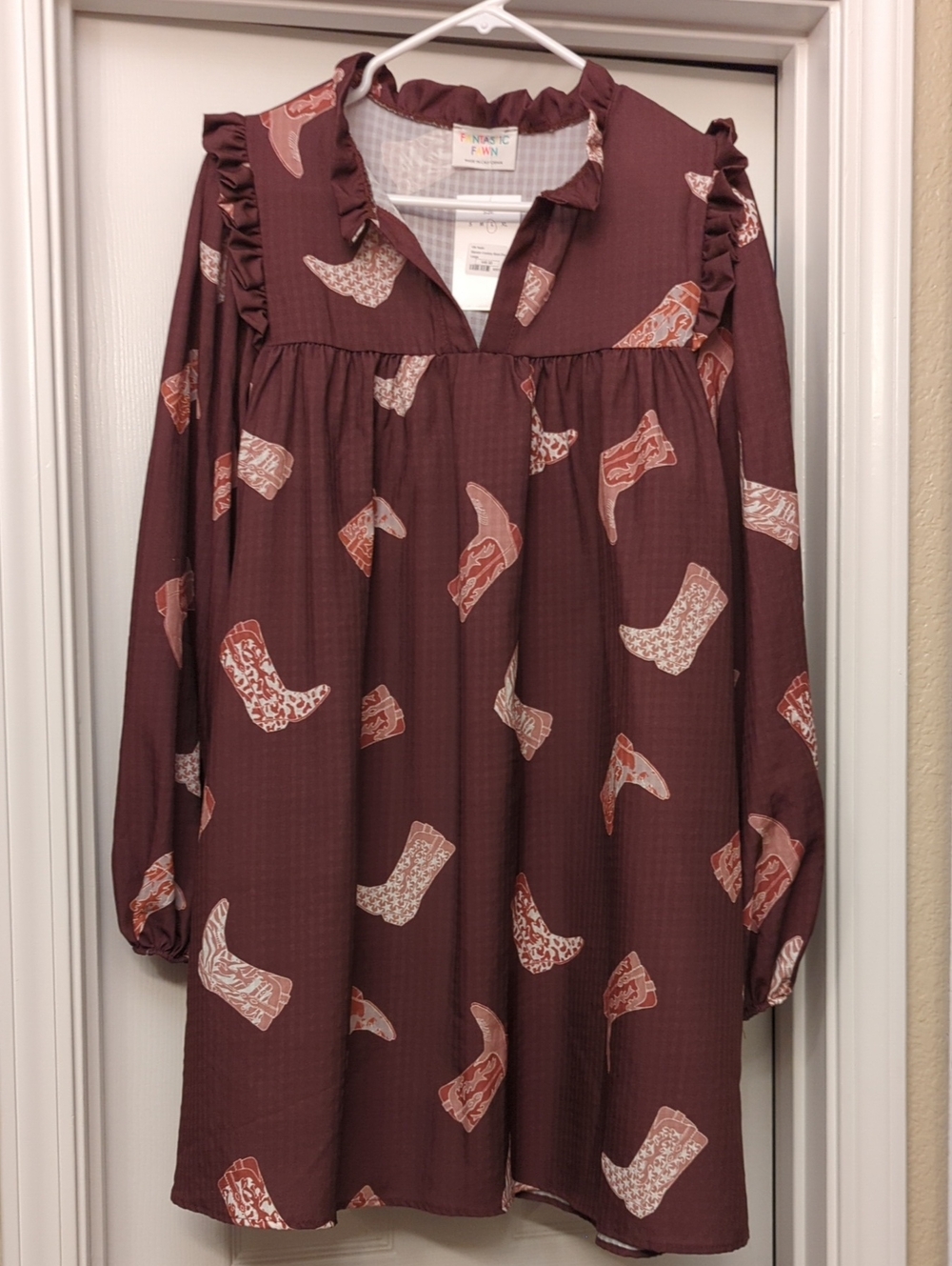 Cowboy Boot Print Tunic Dress